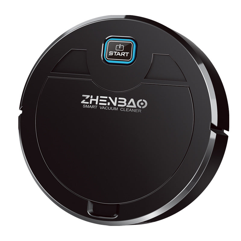 Robot aspirateur nettoyant le plancher d'un salon