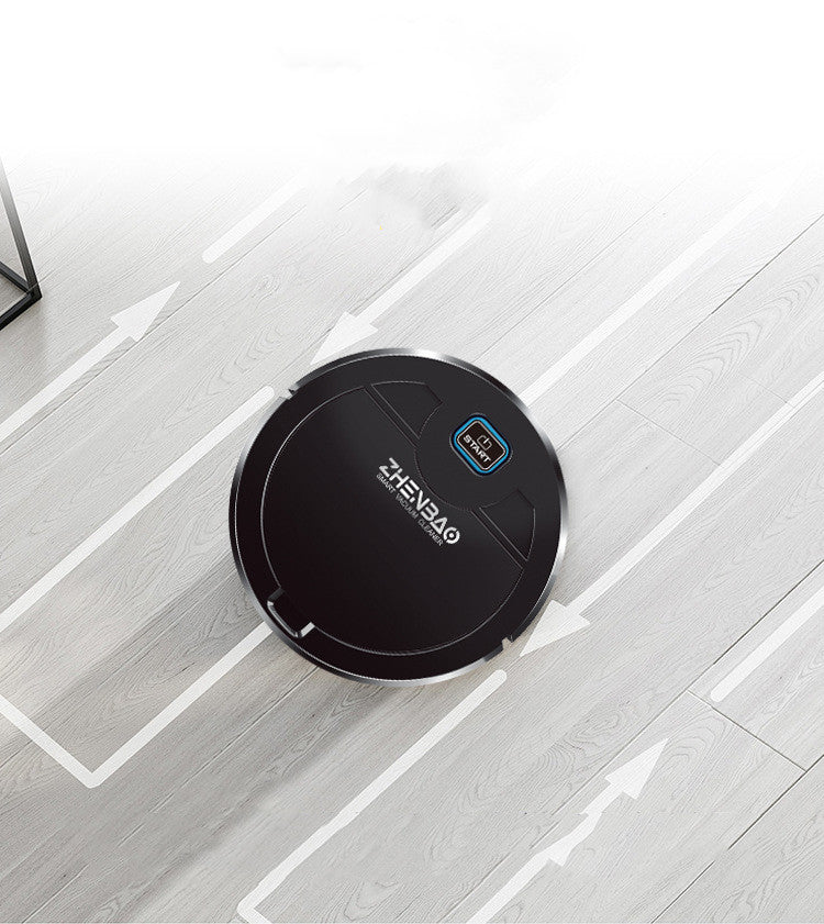 Robot aspirateur nettoyant le plancher d'un salon