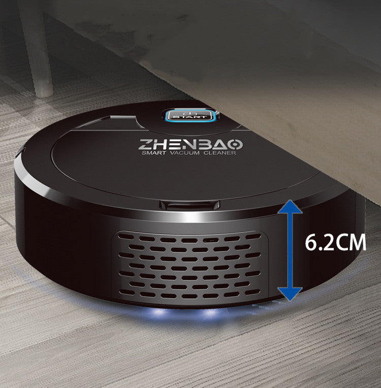 Robot aspirateur nettoyant le plancher d'un salon