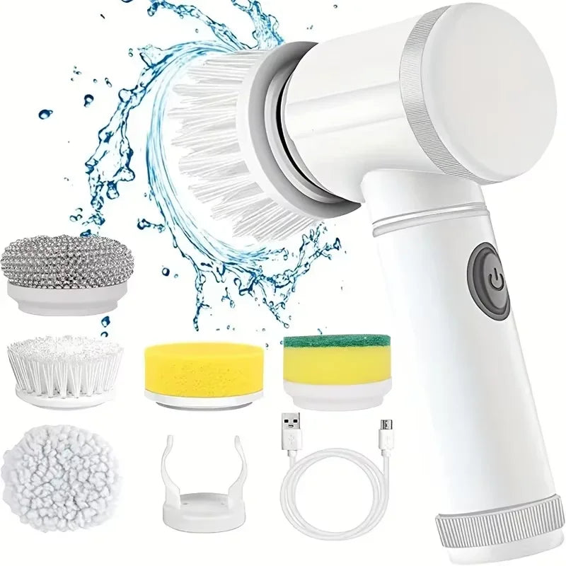 Brosse électrique rotative sans fil avec 5 têtes