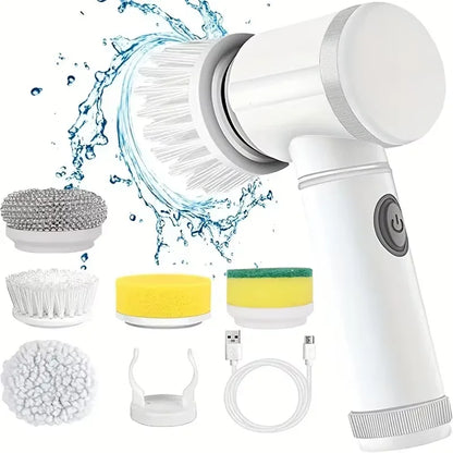 Brosse électrique rotative sans fil avec 5 têtes